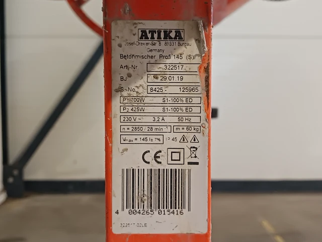 Betonmolen - 145l - 230v atika, profi 145s, bouwjaar 2019 - afbeelding 10 van  13