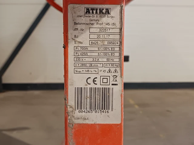 Betonmolen 140l 230v ~ atika, profi 145s, bouwjaar 2018 - afbeelding 9 van  12
