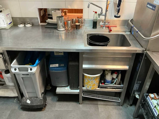 Beuk horeca rvs aan/afvoertafel - afbeelding 4 van  7