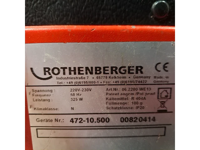 Bevriezingsset 230v, rothenberger, rofrostturbo 1.1/4", 2014 - afbeelding 6 van  7