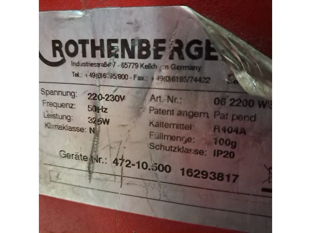 Bevriezingsset 230v, rothenberger, rofrostturbo 1.1/4", 2017 - afbeelding 6 van  7