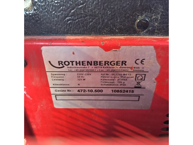 Bevriezingsset 230v rothenberger, rofrostturbo 1.1/4", bouwjaar 2015 - afbeelding 6 van  6