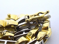 Bi-colour gouden schakelarmband met natuurlijke diamanten - afbeelding 7 van  9