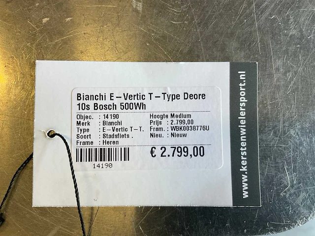 Bianchi e-vertic t-type deore 10s bosch 500 wh elektrische fiets - afbeelding 3 van  11