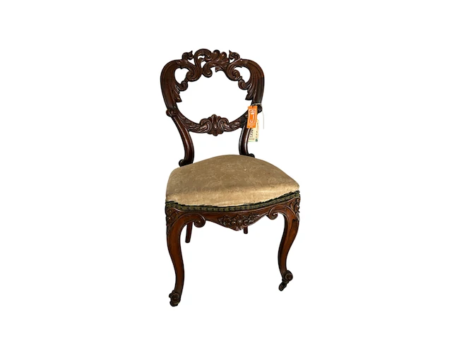 Biedermeier stoel op gebogen poten met gestoken rug, uit koninklijke collectie - afbeelding 1 van  2