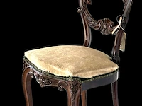 Biedermeier stoel op gebogen poten met gestoken rug, uit koninklijke collectie - afbeelding 2 van  2