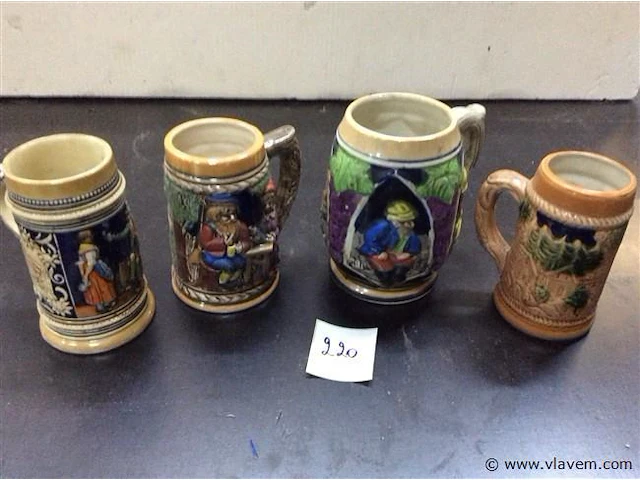 Bierkruiken 4stuks - afbeelding 1 van  3