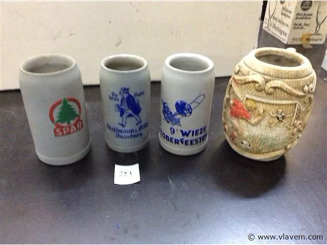 Bierkruiken 4stuks - afbeelding 1 van  3