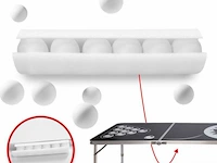 Bierpongtafelset voor volwassenen - inclusief 6 ballen, 100 bekers en bekerhouder - in hoogte verstelbaar, opvouwbaar, aluminium - drinkspelletjes - afbeelding 10 van  11