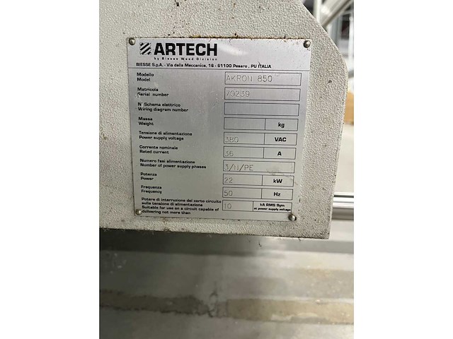 Biesse - 2006 - akron 850 - kantaanlijmmachine - afbeelding 19 van  26