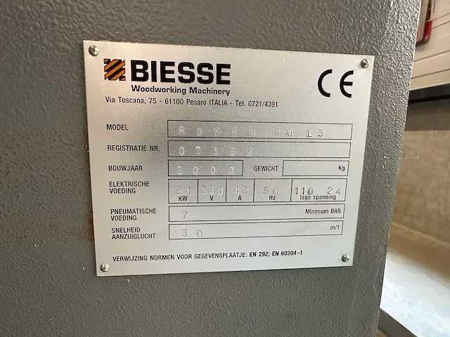Biesse - rover 30 l3 - cnc-bewerkingscentra - 2000 - afbeelding 13 van  16