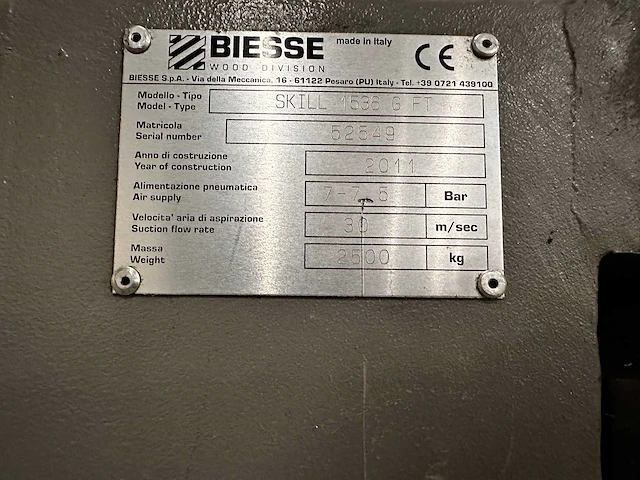 Biesse - skill 1536 ft - cnc-bewerkingscentra - 2011 - afbeelding 32 van  34