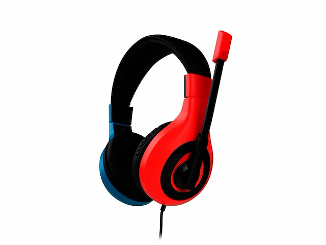 Bigben stereo gaming headset v1 nintendo switch neon rood/blauw - afbeelding 2 van  6