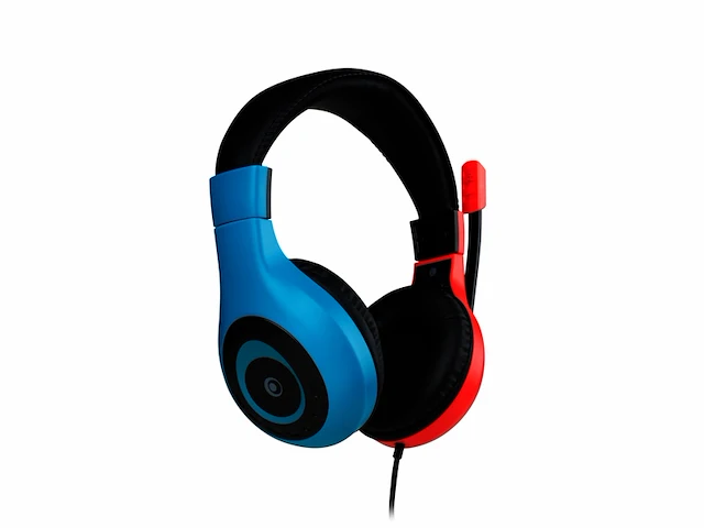 Bigben stereo gaming headset v1 nintendo switch neon rood/blauw - afbeelding 4 van  6