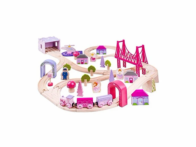 Bigjigs rail houten sprookjesstad treinset 75 stuks - afbeelding 1 van  3