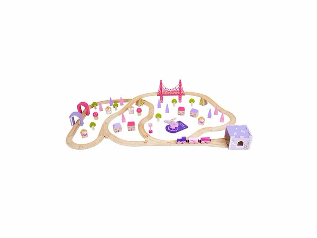 Bigjigs rail houten sprookjesstad treinset 75 stuks - afbeelding 2 van  3