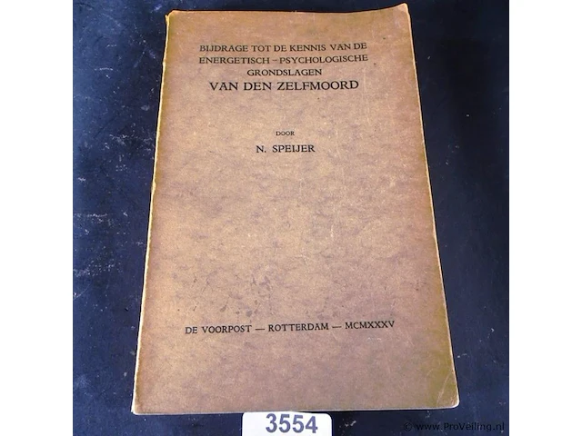 Bijdrage tot de kennis van de energetisch-psychologische grondslagen van den zelfmoord - afbeelding 1 van  5