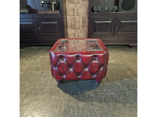 Bijzettafel chesterfield, caleb, rood - afbeelding 1 van  3
