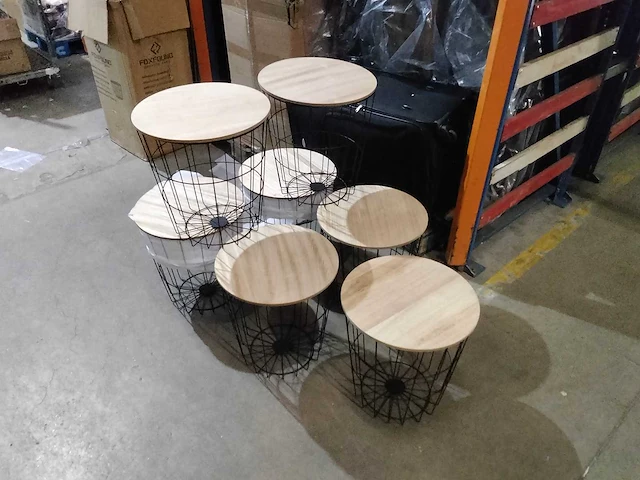 Bijzettafel, draadstaal. (7x) - afbeelding 1 van  4