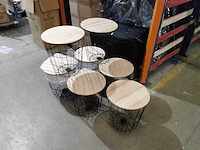 Bijzettafel, draadstaal. (7x) - afbeelding 1 van  4