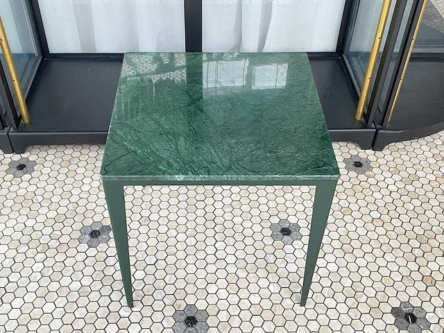 Bijzettafel met groen marmeren blad - afbeelding 2 van  3