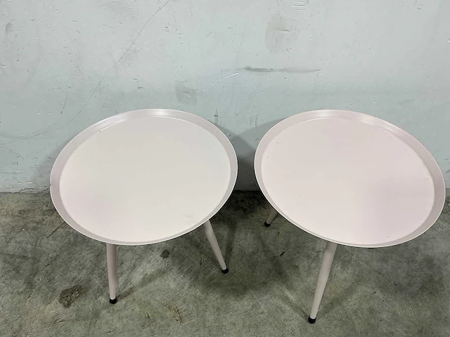 Bijzettafel rond metaal (2x) - afbeelding 2 van  3