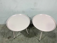 Bijzettafel rond metaal (2x) - afbeelding 2 van  3