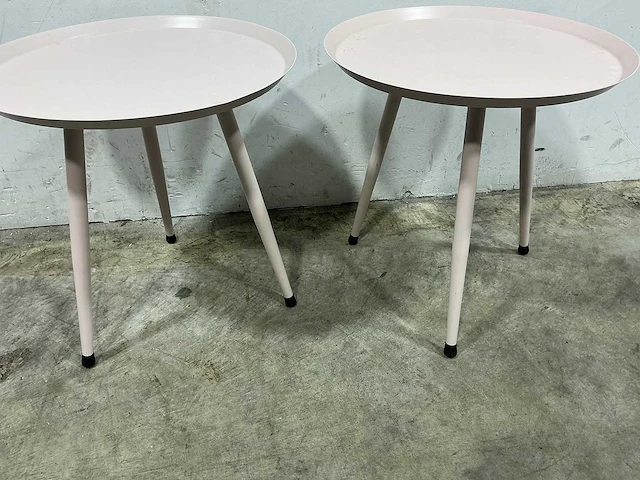 Bijzettafel rond metaal (2x) - afbeelding 3 van  3