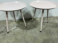 Bijzettafel rond metaal (2x) - afbeelding 3 van  3