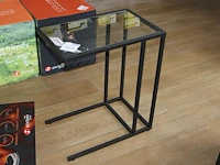Bijzettafeltje met glazen blad afm. 55 x 35 x 65cm - afbeelding 1 van  2