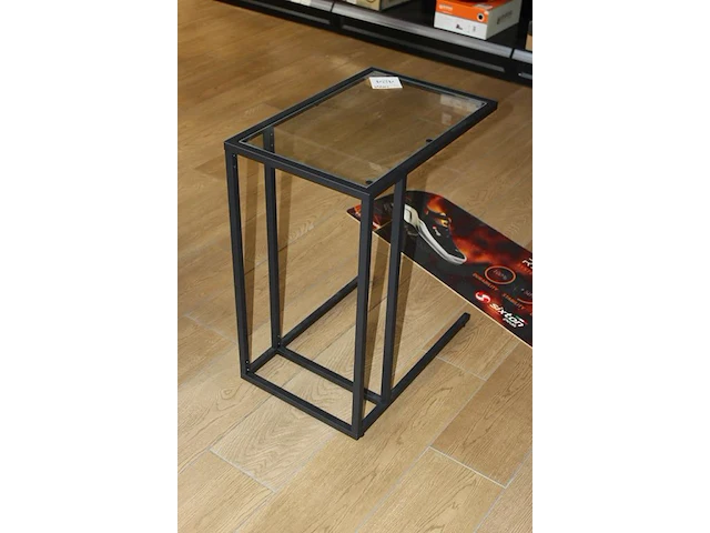 Bijzettafeltje met glazen blad afm. 55 x 35 x 65cm - afbeelding 2 van  2