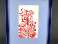 Bijzonder fraai in papier gesneden chinese voorstelling - afbeelding 1 van  5