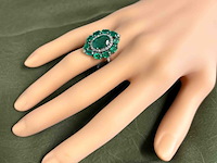 Bijzondere ring met natuurlijke edelstenen en diamant - afbeelding 2 van  7