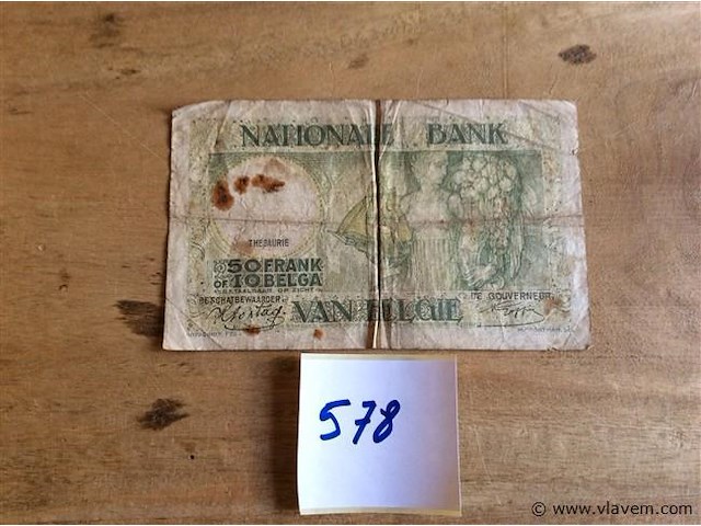 Biljet belgië 50fr 1942 - afbeelding 2 van  2