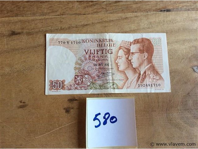 Biljet belgië 50fr 1966 - afbeelding 1 van  2