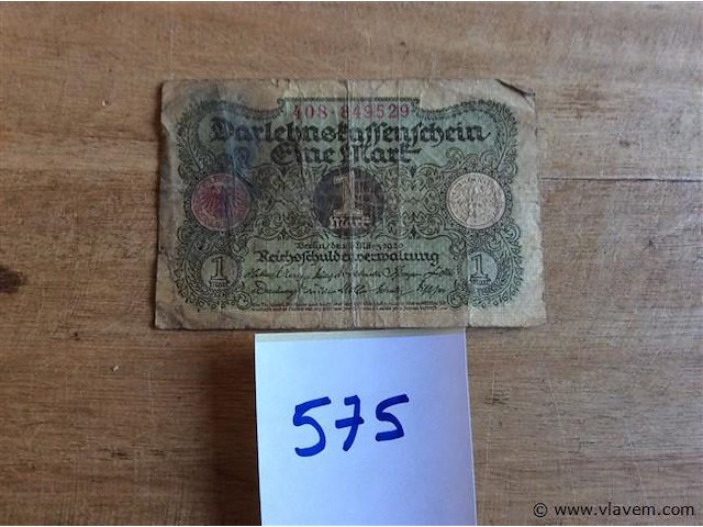 Biljet duitsland 1 mark 1920 - afbeelding 1 van  3