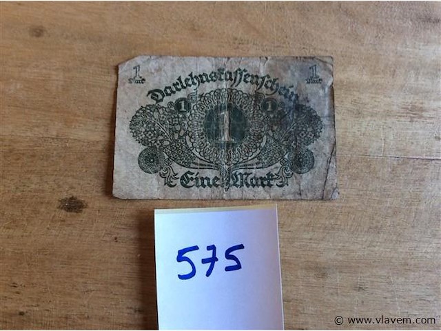 Biljet duitsland 1 mark 1920 - afbeelding 3 van  3
