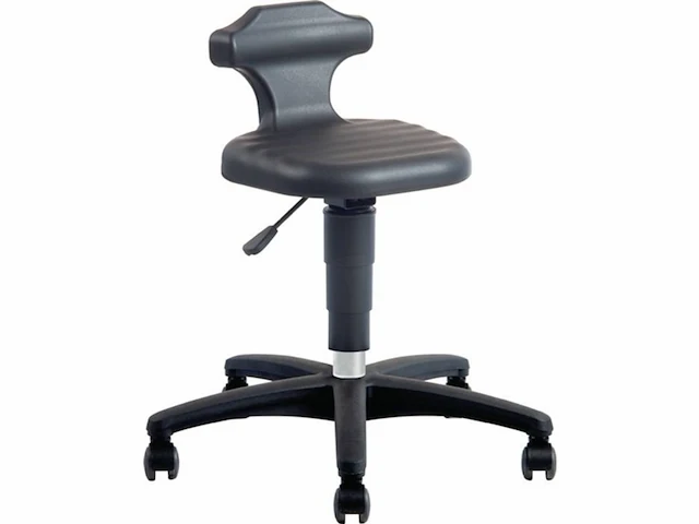 Bimos flex kruk met wielen pu schuim zwar zithoogte 450-650 mm - afbeelding 1 van  2