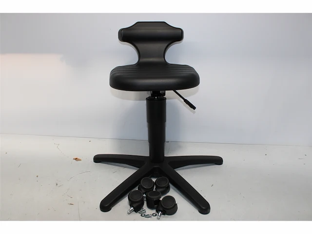 Bimos flex kruk met wielen pu schuim zwar zithoogte 450-650 mm - afbeelding 2 van  2