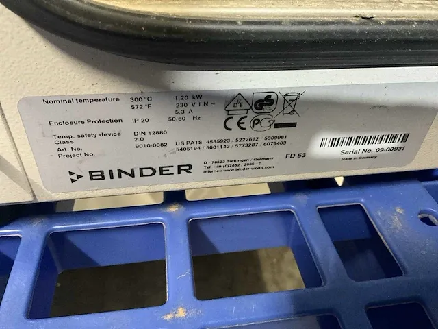 Binder fd53 laboratoriumoven - afbeelding 7 van  7