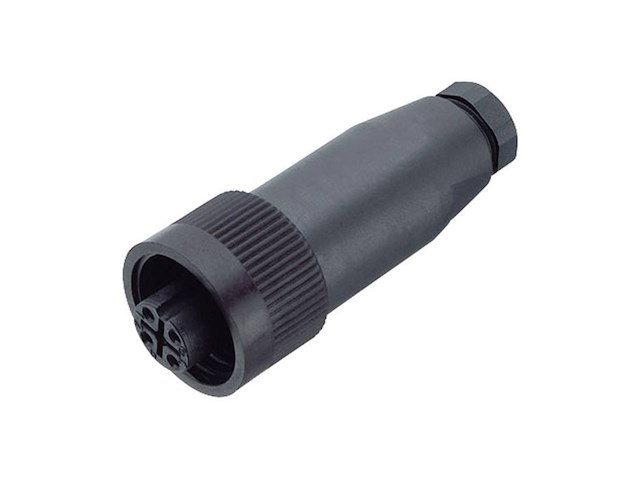 Binder rd24 female cable connector 6+pe contacts ip67 screw clamp 12.014.0 mm cable outlet - afbeelding 1 van  1