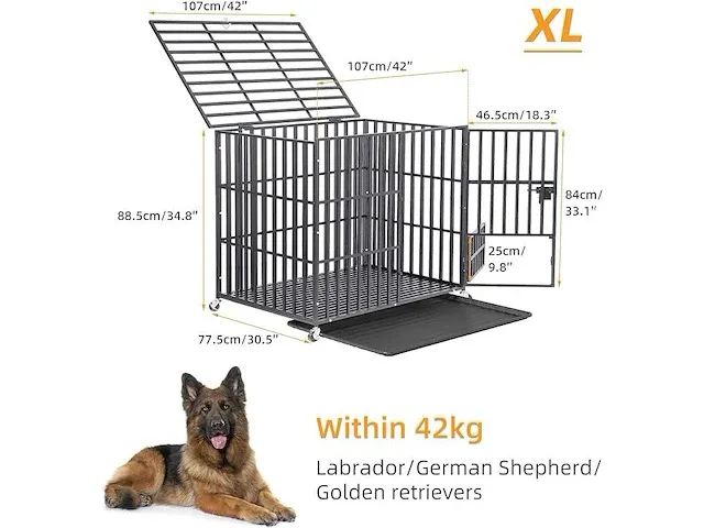 Bingopaw sterke metalen huisdier kennel box - afbeelding 2 van  4