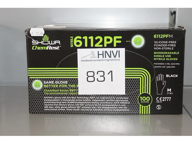 Biologisch afbreekbare nitril handschoenen 6112pf 3 x m - afbeelding 1 van  2