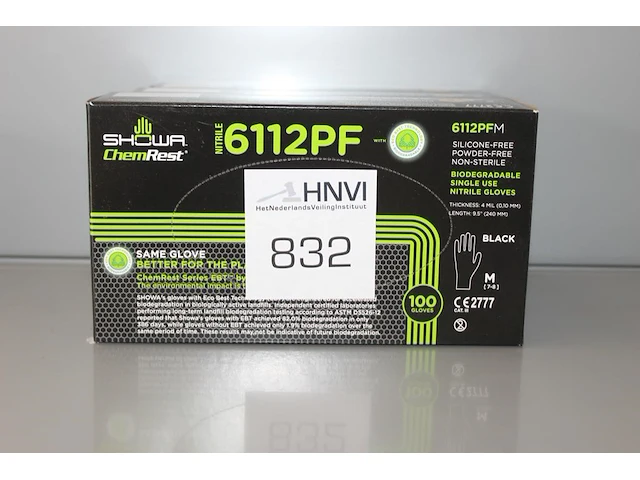 Biologisch afbreekbare nitril handschoenen 6112pf 3 x m - afbeelding 1 van  2