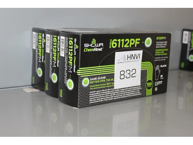 Biologisch afbreekbare nitril handschoenen 6112pf 3 x m - afbeelding 2 van  2