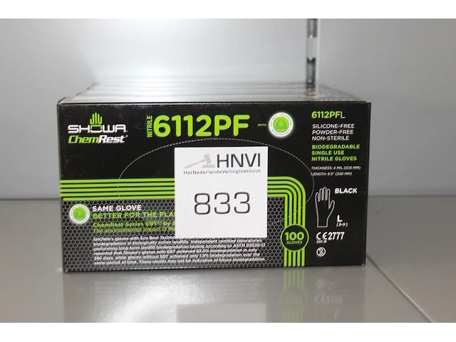Biologisch afbreekbare nitril handschoenen 6112pf 4 x l - afbeelding 1 van  2