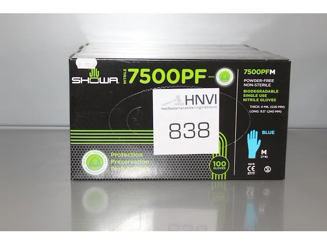 Biologisch afbreekbare nitril handschoenen 7500pf 4 x m - afbeelding 1 van  2