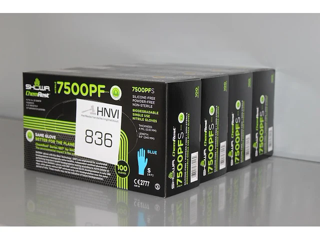 Biologisch afbreekbare nitril handschoenen 7500pf 4 x s - afbeelding 2 van  2