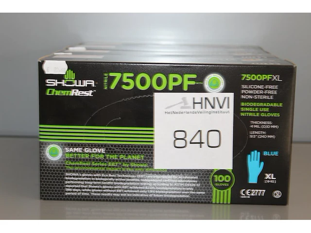 Biologisch afbreekbare nitril handschoenen 7500pf 4 x xl - afbeelding 1 van  2