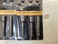 Bit adapter voor doppen 3-delig 1/2”-3/8”-1/4” (4x) - afbeelding 2 van  3